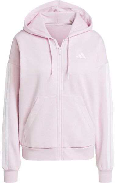 adidas ESSENTIALS FLEECE 3-STRIPES FULL-ZIP HOODIE Pánska mikina, ružová, veľkosť