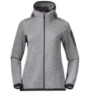 Bergans KAMPHAUG KNITTED W HOODIE Flísová mikina, sivá, veľkosť