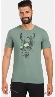 KILPI DISCOVER Pánske bavlnené tričko, khaki, veľkosť XXXL