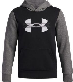Under Armour RIVAL FLEECE COLORBLOCK Chlapčenská mikina, čierna, veľkosť M