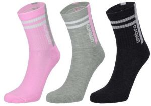 Umbro STRIPED SPORTS SOCKS JNR - 3 PACK Detské  ponožky, sivá, veľkosť 35-38
