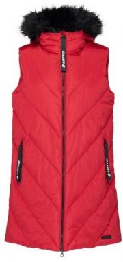 Lotto DREDA Dlhšia dámska prešívaná vesta, červená, veľkosť