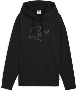 Puma ESSENTIALS SCRIPT COMFORT HOODIE FL Dámska mikina, čierna, veľkosť