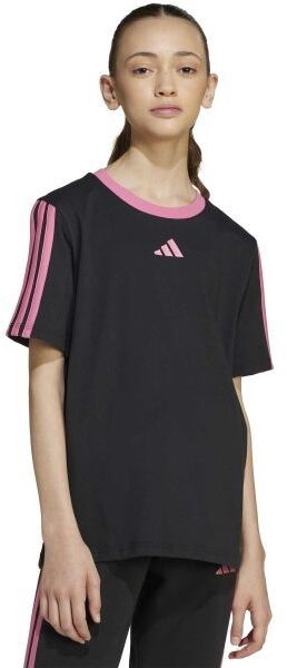 adidas JG 3-STRIPES BF TEE Dievčenské tričko, čierna, veľkosť
