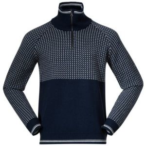 Bergans ALVDAL WOOL HALF ZIP Vlnený sveter, tmavo modrá, veľkosť