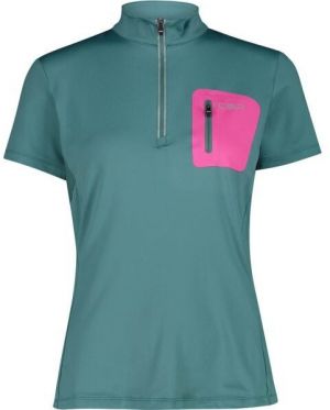 CMP WOMAN T-SHIRT FREE BIKE Dámsky cyklistický dres, tmavo zelená, veľkosť