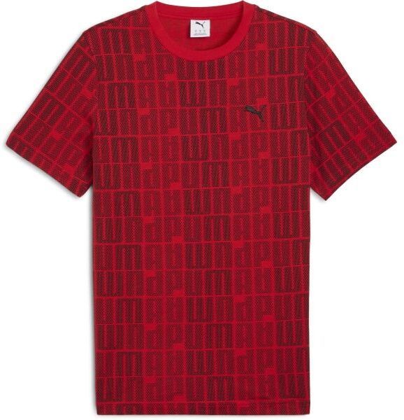 Puma ESSENTIALS LOGO LAB AOP TEE Pánske tričko, červená, veľkosť