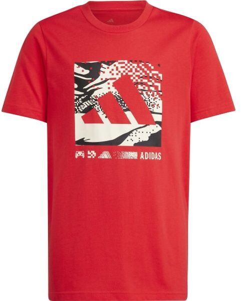 adidas CAMO GRAPHIC Detské tričko, červená, veľkosť