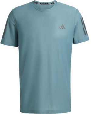 adidas OWN THE RUN TEE Pánske bežecké tričko, tmavo zelená, veľkosť
