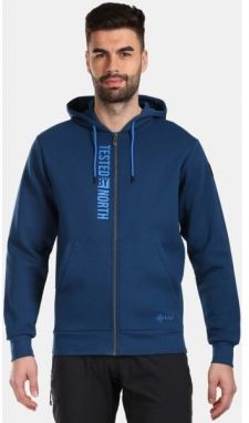 KILPI AVILA Pánska bavlnená mikina s kapucňou, tmavo modrá, veľkosť