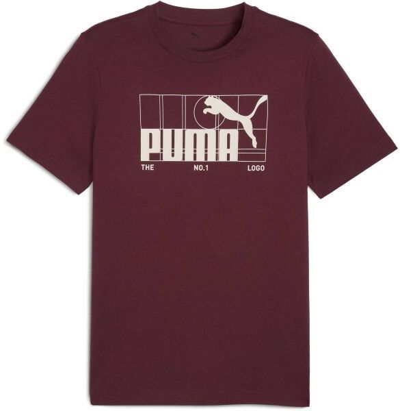 Puma GRAPHIC NO.1 LOGO TEE Pánske tričko, vínová, veľkosť