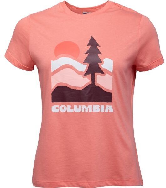 Columbia RUBY SPRINGS GRAPHIC FITTED SS Dámske tričko, lososová, veľkosť