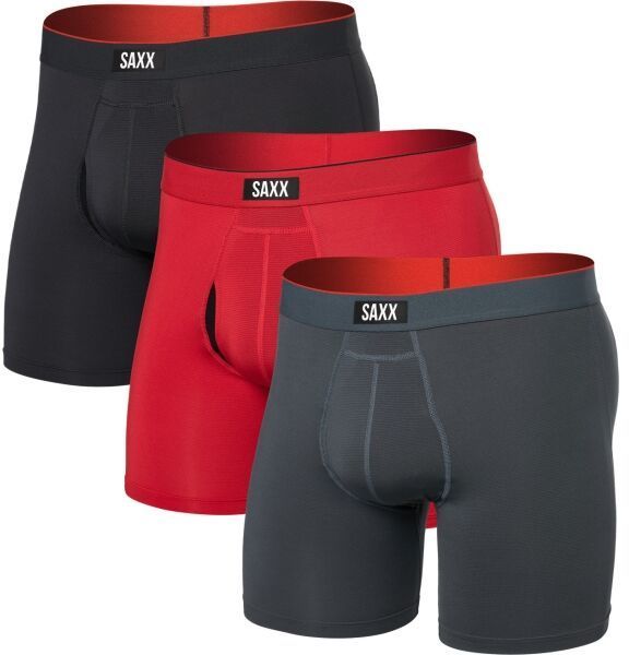SAXX MULTI-SPORT MESH 3PK Pánske športové boxerky, tmavo sivá, veľkosť