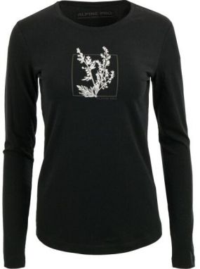 ALPINE PRO SFERA Dámske tričko s dlhými rukávmi, čierna, veľkosť