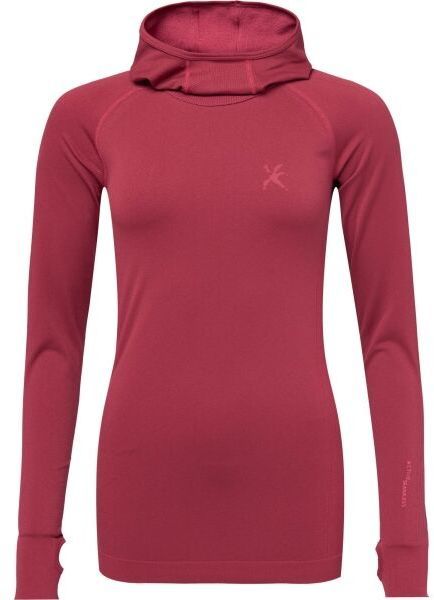 Klimatex HERRON SEAMLESS Dámsky bezšvový pulóver s kapucňou, vínová, veľkosť