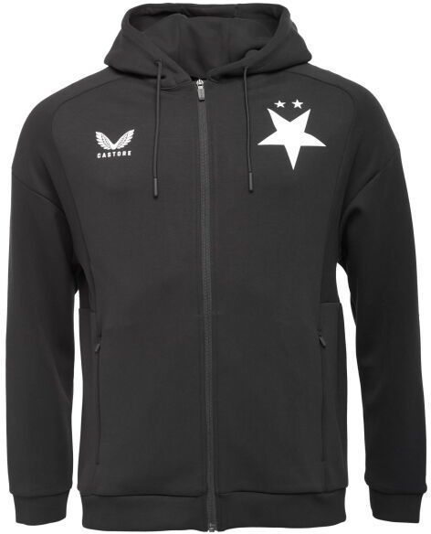 CASTORE SLAVIA PRAGUE TRAVEL FULL ZIP HOODIE Pánska mikina, čierna, veľkosť
