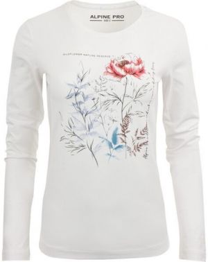 ALPINE PRO SFERA Dámske tričko s dlhými rukávmi, biela, veľkosť
