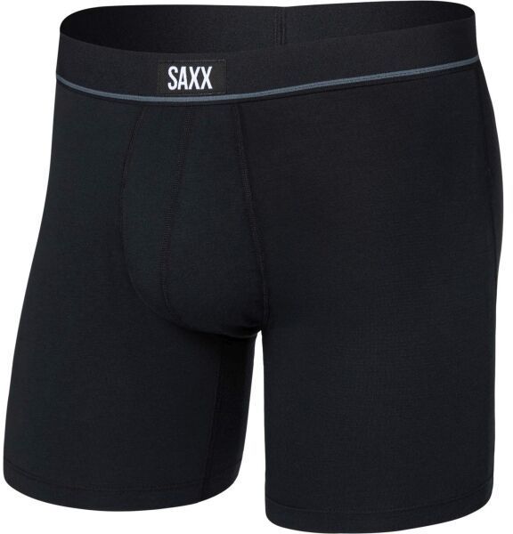 SAXX ESSENTIAL COTTON BOXER BRIEF FLY Pánska spodná bielizeň, čierna, veľkosť
