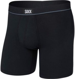 SAXX ESSENTIAL COTTON BOXER BRIEF FLY Pánska spodná bielizeň, čierna, veľkosť