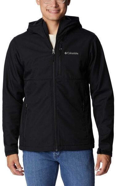 Columbia ASCENDER II SOFTSHELL HOODED JACKET Pánska softshellová bunda, čierna, veľkosť