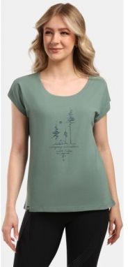 KILPI ROANE Dámske tričko z bavlny, khaki, veľkosť