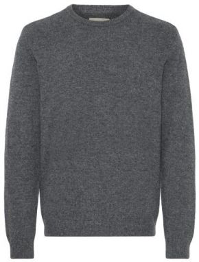 BLEND BHBRANKO CREW KNIT Pánsky sveter, tmavo sivá, veľkosť
