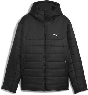 Puma ESSENTIALS HOODED PADDED JACKET Pánska zateplená bunda, čierna, veľkosť