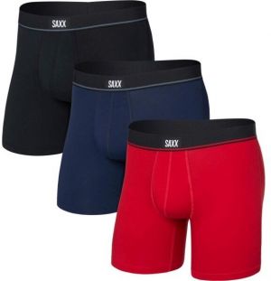 SAXX ESSENTIAL COTTON BOXER BRIEF FLY 3PK Pánska spodná bielizeň, čierna, veľkosť