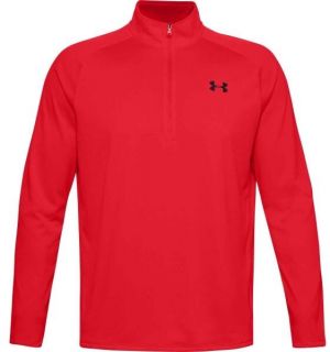 Under Armour TECH 2.0 1/2 ZIP Pánske tričko, červená, veľkosť