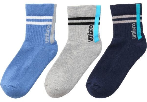 Umbro STRIPED SPORTS SOCKS JNR - 3 PACK Detské  ponožky, tmavo modrá, veľkosť 35-38