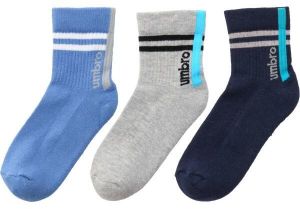 Umbro STRIPED SPORTS SOCKS JNR - 3 PACK Detské  ponožky, tmavo modrá, veľkosť 35-38