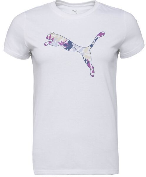 Puma GRAPHICS FLORAL CAT LOO TEE Dámske tričko, biela, veľkosť