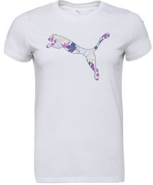 Puma GRAPHICS FLORAL CAT LOO TEE Dámske tričko, biela, veľkosť