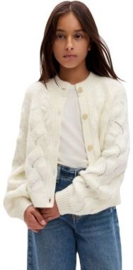 GAP TEXTURED Dievčenský sveter, biela, veľkosť