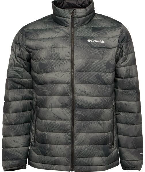 Columbia POWDER LITE™ II PRINTED JACKET Pánska zimná bunda, tmavě šedá, veľkosť