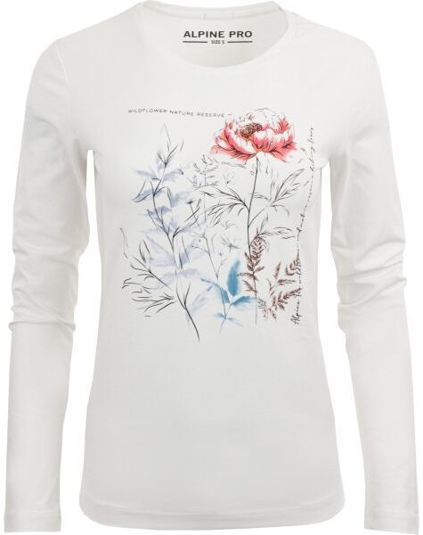 ALPINE PRO SFERA Dámske tričko s dlhými rukávmi, biela, veľkosť