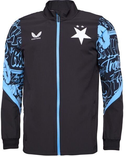 CASTORE SLAVIA PRAGUE PRE MATCH JACKET Pánska predzápasová bunda, čierna, veľkosť XXL