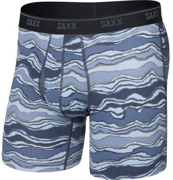 SAXX QUEST QUICK-DRY MESH BOXER BRIEF FLY Funkčné boxerky, modrá, veľkosť