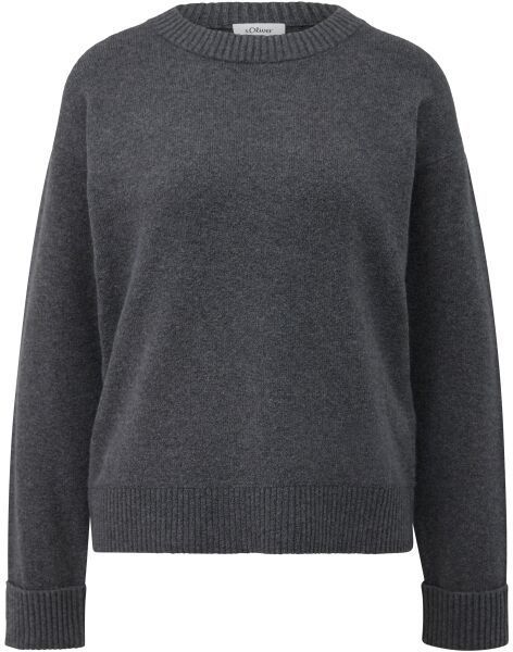 s.Oliver KNITTED PULLOVER Dámsky pletený sveter, tmavo sivá, veľkosť