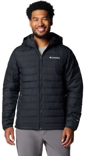 Columbia POWDER LITE HOODED JACKET Pánska zimná bunda, čierna, veľkosť
