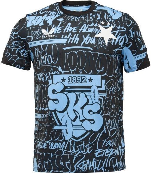 CASTORE SLAVIA PRAGUE PRE MATCH SS TEE Pánske športové tričko, čierna, veľkosť