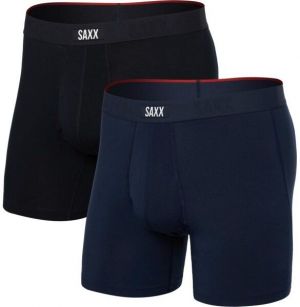 SAXX VIBE XTRA SOFT COMFORT BOXER BRF FLY 2PK Pánske boxerky, čierna, veľkosť