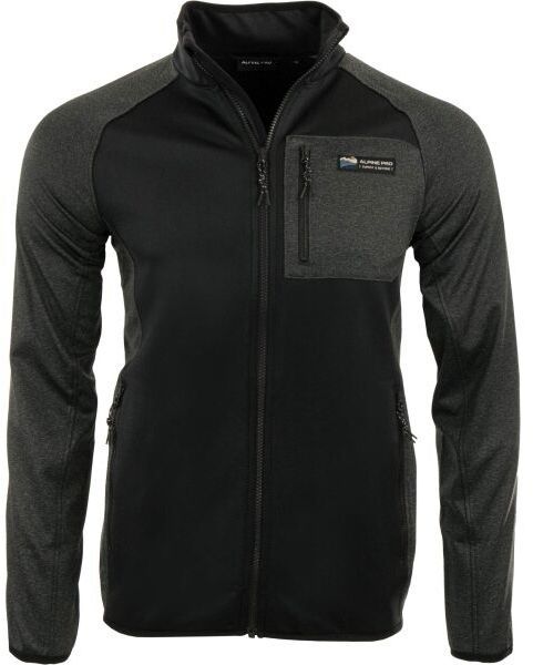 ALPINE PRO MUSAD Pánska outdoorová mikina, čierna, veľkosť