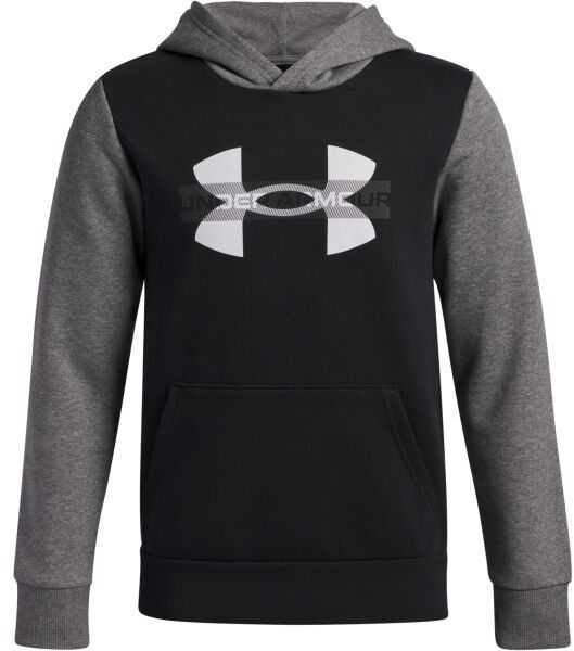 Under Armour RIVAL FLEECE COLORBLOCK Chlapčenská mikina, čierna, veľkosť XL