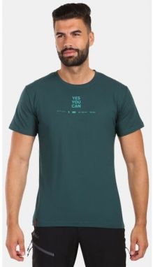 KILPI DISCOVER Pánske bavlnené tričko, tmavo zelená, veľkosť