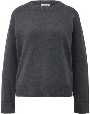 s.Oliver KNITTED PULLOVER Dámsky pletený sveter, tmavo sivá, veľkosť