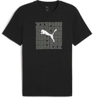 Puma GRAPHIC PUMA WORDING TEE Pánske tričko, čierna, veľkosť