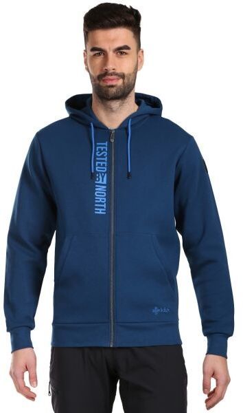 KILPI AVILA Pánska bavlnená mikina s kapucňou, tmavo modrá, veľkosť