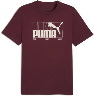 Puma GRAPHIC NO.1 LOGO TEE Pánske tričko, vínová, veľkosť
