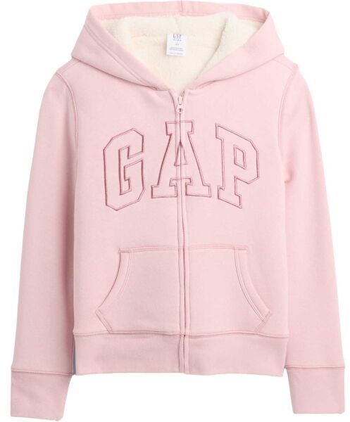 GAP V-LOGO HERITAGE SHERPA FZ Dievčenská zateplená mikina, ružová, veľkosť
